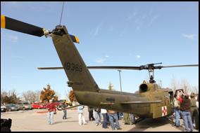 American Huey 369 lands at the Branson Meadows Mall.