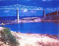 Kimberling City Bridge in 1957 before Table Rock Lake was filled