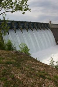 Table Rock Dam with 10 flood gates open
April 26, 2011
Releasing 68,000 cfs (Gates open Approx. 4 feet)