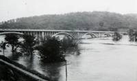 1945 Flood Picture of Lake Taneycomo Arch Bridge built in 1934