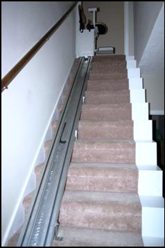Home has a stair lift.
Stair lift may be removed if not needed.