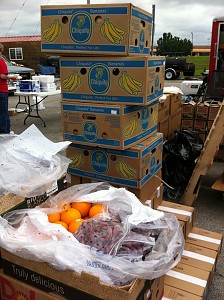 Local donations helped purchase fruit