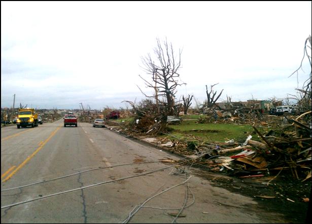 The destruction of the Joplin Tornado extended as far as you could see in all directions.

  Click for full size view!  Use Back button to return.