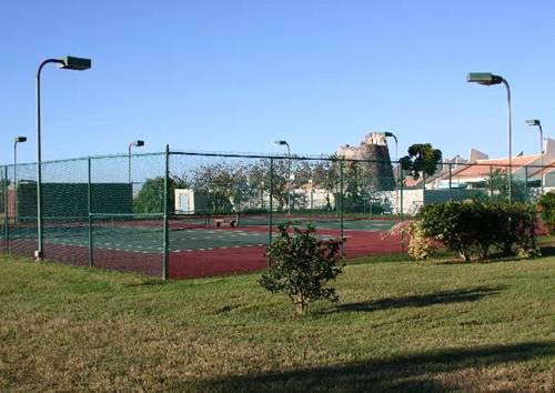 Two Lighted Tennis Courts